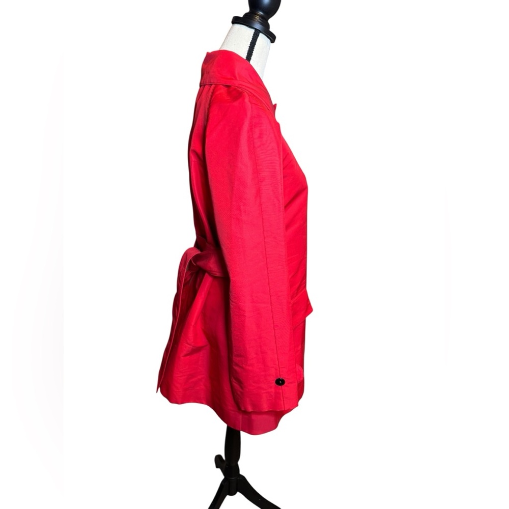 Dolce & Gabbana Red Belted Coat Polka Dot Lined Italy Sz 42 Designer Jacket - Picture 7 of 8